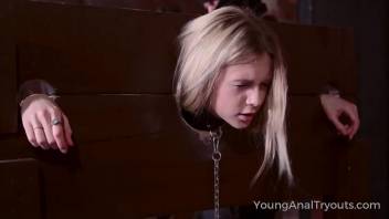 Young Anal Tryouts - Sweet blonde goes down into the dungeon