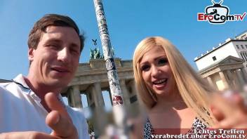 EroCom Date - German blonde at real Blinddate casting public pick up and fuck bareback